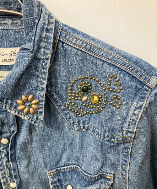 REMI RELIEF（レミレリーフ）REMI RELIEF (レミレリーフ) 長袖シャツ スタッズ ウエスタン ブルー サイズ:Sの古着・服飾アイテム