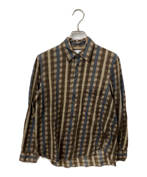 COMME des GARCONS SHIRT（コムデギャルソンシャツ）COMME des GARCONS SHIRT (コムデギャルソンシャツ) 長袖シャツ ブラウン 総柄 ブラウン サイズ:Sの古着・服飾アイテム