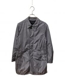 HERNO（ヘルノ）の古着「比翼コート ギンガムチェック ホワイト×ブラック」｜ホワイト×ブラック