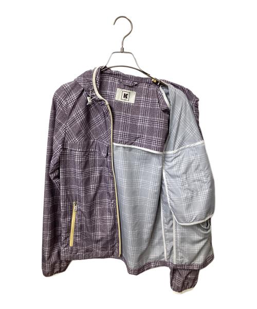 KIRED（キーレッド）KIRED (キーレッド) チェックナイロンパーカー パープル グレー サイズ:44の古着・服飾アイテム