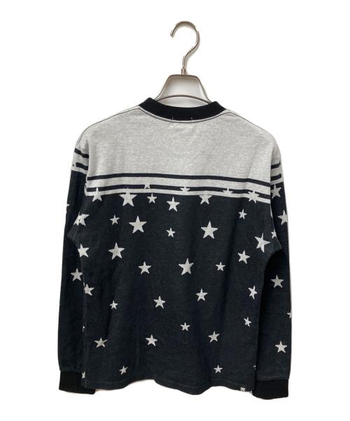Hysteric Glamour（ヒステリックグラマー）Hysteric Glamour (ヒステリックグラマー) SCATTERED STARSジャカード リブ付Tシャツ グレー サイズ:Sの古着・服飾アイテム