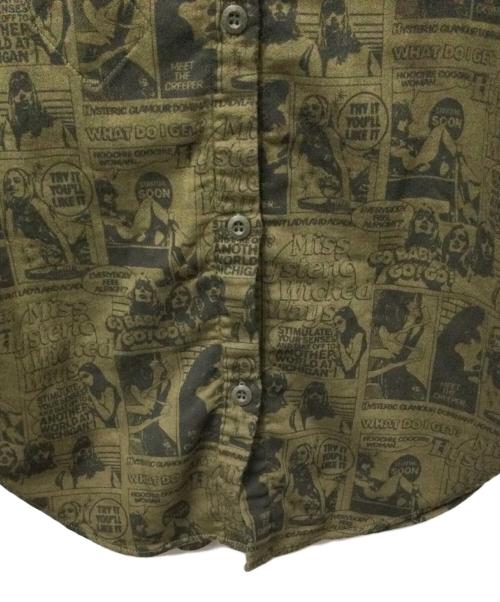 Hysteric Glamour（ヒステリックグラマー）Hysteric Glamour (ヒステリックグラマー) ワッペン付長袖ミリタリーSH オリーブ サイズ:Freeの古着・服飾アイテム