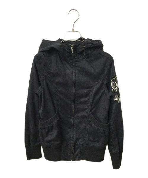 Hysteric Glamour（ヒステリックグラマー）Hysteric Glamour (ヒステリックグラマー) ジップアップフーディ グレー グレー サイズ:Freeの古着・服飾アイテム