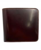 大峡製鞄オオバセイホウ）の古着「コードバン 二つ折りレザー財布」｜ブラウン