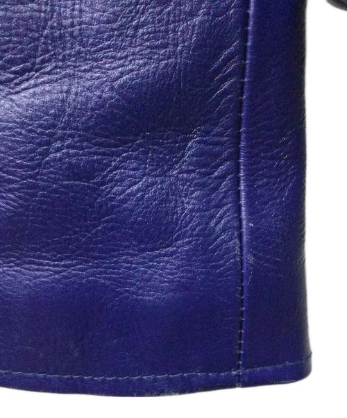 HORN WORKS（ホーンワークス）HORN WORKS (ホーンワークス) ダブルライダースジャケット ネイビー×レッド ネイビー サイズ:XLの古着・服飾アイテム