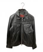 BUFFALO BOBSバッファローボブズ）の古着「ラムレザーライダースジャケット」｜ブラック