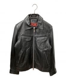 BUFFALO BOBS（バッファローボブズ）の古着「ラムレザーライダースジャケット」｜ブラック
