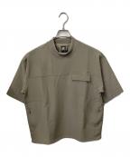 NEW BALANCEニューバランス）の古着「MET24 Woven Mockneck T-Shirt」｜ベージュ