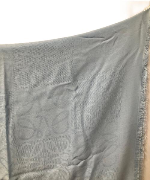 LOEWE（ロエベ）LOEWE (ロエベ) カシミヤ混アナグラムウールマフラー ブルー ブルーの古着・服飾アイテム