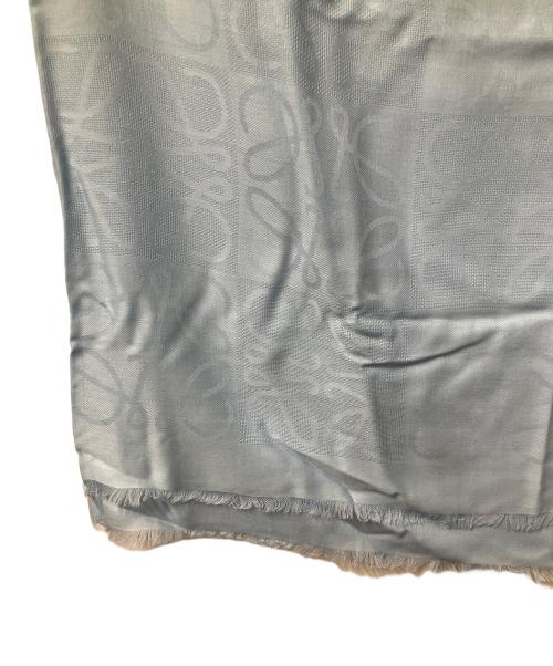 LOEWE（ロエベ）LOEWE (ロエベ) カシミヤ混アナグラムウールマフラー ブルー ブルーの古着・服飾アイテム