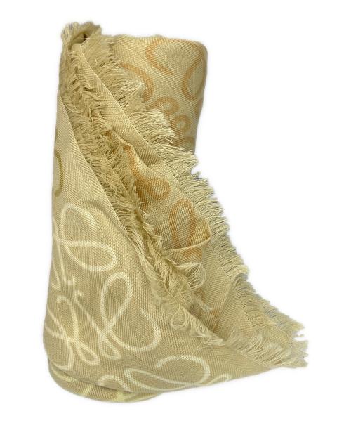 LOEWE（ロエベ）LOEWE (ロエベ) カシミヤ混アナグラムウールスカーフ ベージュ ベージュの古着・服飾アイテム