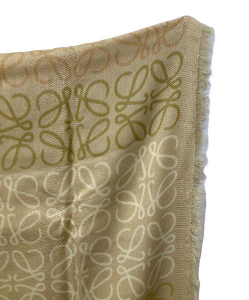 LOEWE（ロエベ）LOEWE (ロエベ) カシミヤ混アナグラムウールスカーフ ベージュ ベージュの古着・服飾アイテム