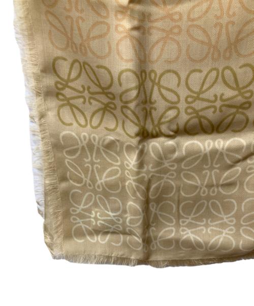 LOEWE（ロエベ）LOEWE (ロエベ) カシミヤ混アナグラムウールスカーフ ベージュ ベージュの古着・服飾アイテム