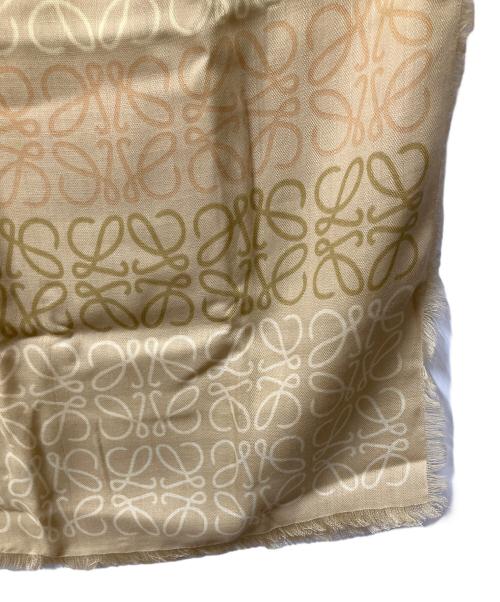 LOEWE（ロエベ）LOEWE (ロエベ) カシミヤ混アナグラムウールスカーフ ベージュ ベージュの古着・服飾アイテム