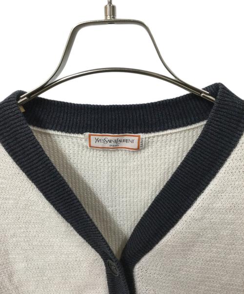 Yves Saint Laurent（イヴサンローラン）Yves Saint Laurent (イヴサンローラン) カーディガン ネイビー×ホワイト ホワイト×ネイビー サイズ:不明の古着・服飾アイテム