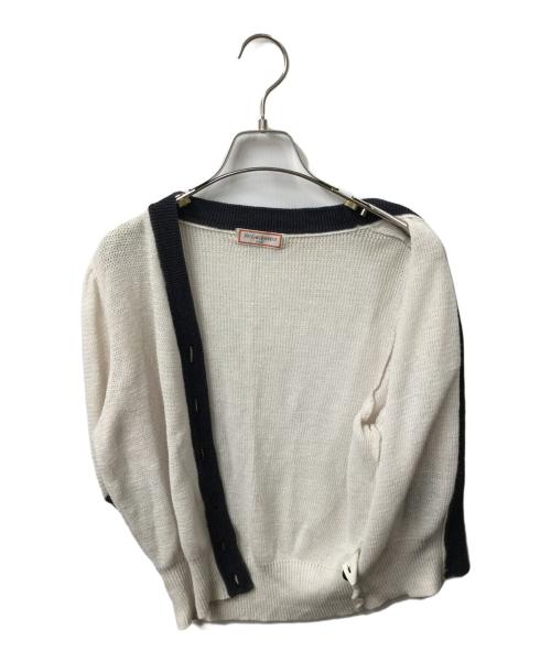 Yves Saint Laurent（イヴサンローラン）Yves Saint Laurent (イヴサンローラン) カーディガン ネイビー×ホワイト ホワイト×ネイビー サイズ:不明の古着・服飾アイテム