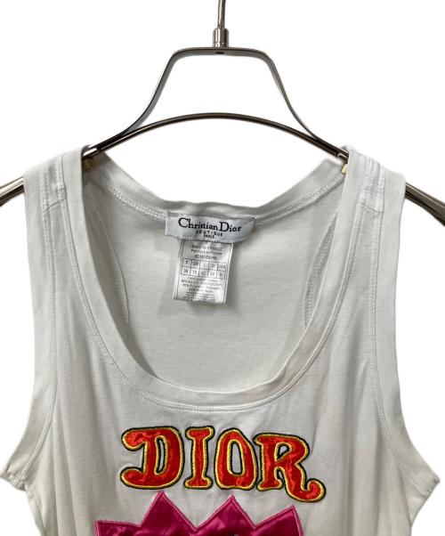 Christian Dior（クリスチャン ディオール）Christian Dior (クリスチャン ディオール) タンクトップ NOT WAR ホワイト サイズ:38の古着・服飾アイテム