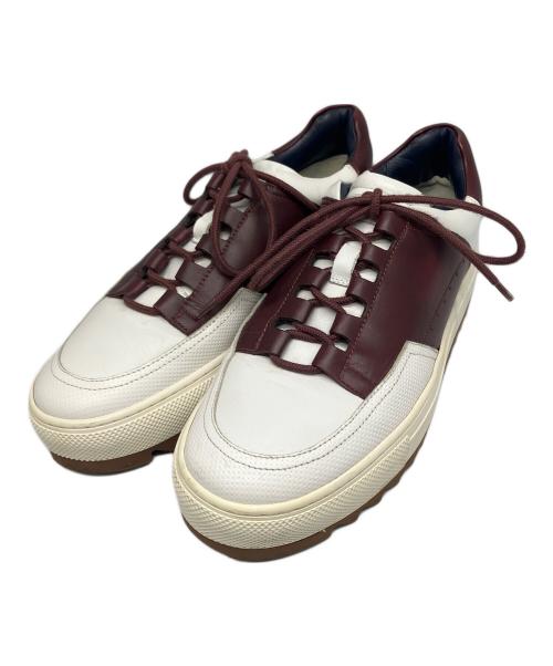 Salvatore Ferragamo（サルヴァトーレ フェラガモ）Salvatore Ferragamo (サルヴァトーレ フェラガモ) スニーカー ホワイト×ボルドー ホワイト×ボルドー サイズ:6EEの古着・服飾アイテム
