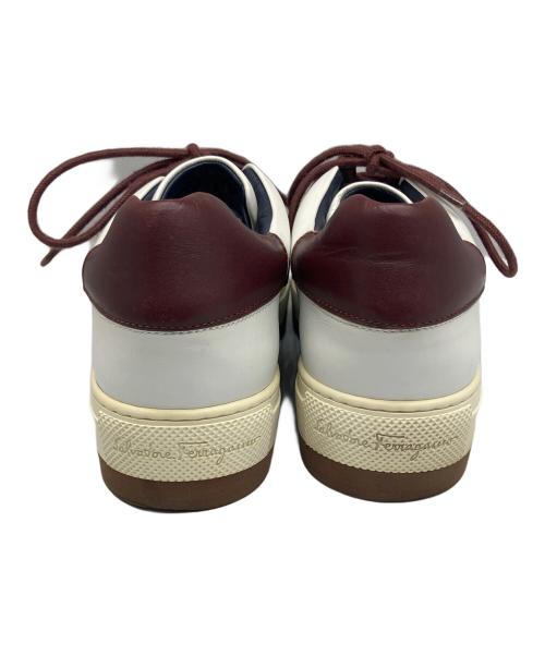 Salvatore Ferragamo（サルヴァトーレ フェラガモ）Salvatore Ferragamo (サルヴァトーレ フェラガモ) スニーカー ホワイト×ボルドー ホワイト×ボルドー サイズ:6EEの古着・服飾アイテム