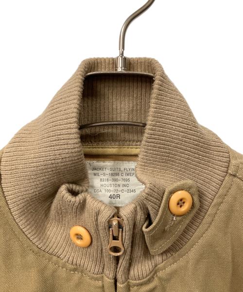 HOUSTON（ヒューストン）HOUSTON (ヒューストン) デニムデッキジャケット カーキ カーキ サイズ:40の古着・服飾アイテム