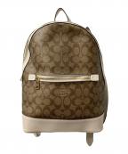 COACHコーチ）の古着「シグネチャーキャンバスリュック　ブラウン×ホワイト」｜ブラウン×ホワイト