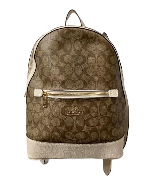 COACH（コーチ）COACH (コーチ) シグネチャーキャンバスリュック　ブラウン×ホワイト ブラウン×ホワイトの古着・服飾アイテム