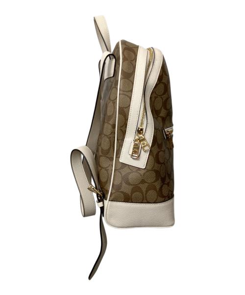COACH（コーチ）COACH (コーチ) シグネチャーキャンバスリュック　ブラウン×ホワイト ブラウン×ホワイトの古着・服飾アイテム