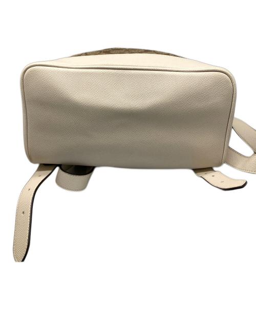 COACH（コーチ）COACH (コーチ) シグネチャーキャンバスリュック　ブラウン×ホワイト ブラウン×ホワイトの古着・服飾アイテム