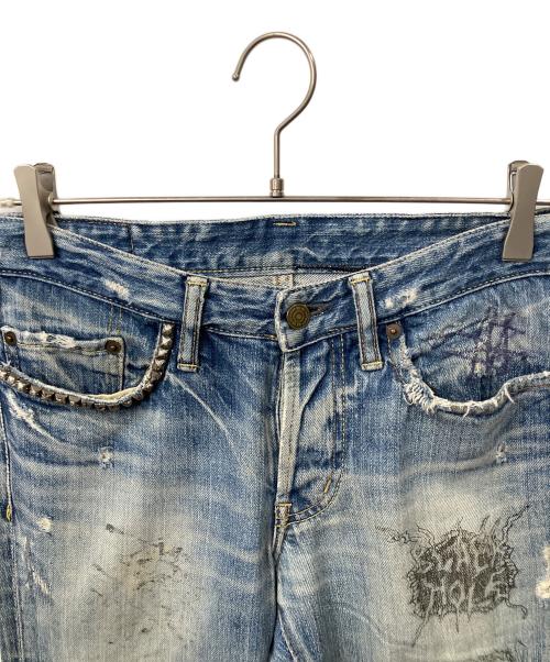 Hysteric Glamour（ヒステリックグラマー）Hysteric Glamour (ヒステリックグラマー) ダメージ加工ジーンズ インディゴ インディゴ サイズ:30の古着・服飾アイテム