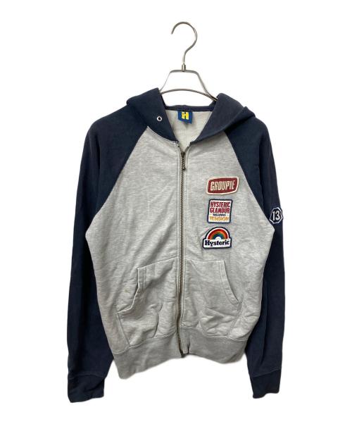 Hysteric Glamour（ヒステリックグラマー）Hysteric Glamour (ヒステリックグラマー) ジップパーカー グレー サイズ:Fの古着・服飾アイテム