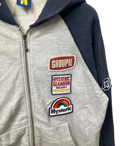 Hysteric Glamour（ヒステリックグラマー）Hysteric Glamour (ヒステリックグラマー) ジップパーカー グレー サイズ:Fの古着・服飾アイテム