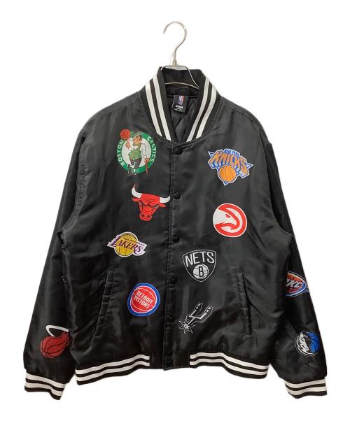 NBA（エヌビーエー）NBA (エヌビーエー) スタジャン NBAロゴ ブラック サイズ:Lの古着・服飾アイテム