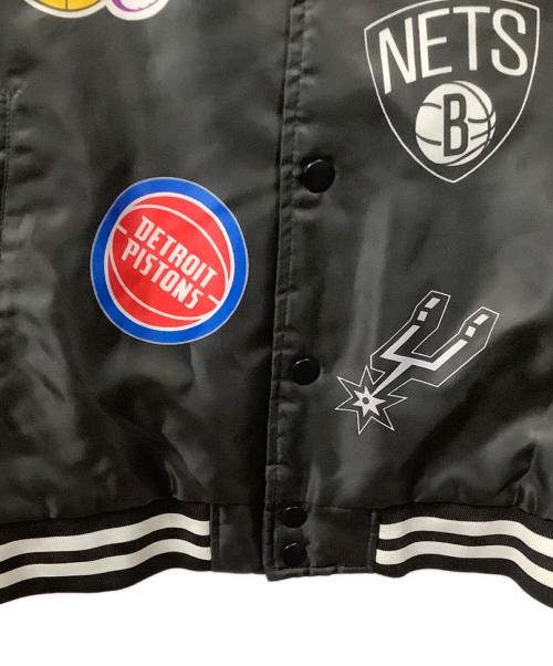 NBA（エヌビーエー）NBA (エヌビーエー) スタジャン NBAロゴ ブラック サイズ:Lの古着・服飾アイテム