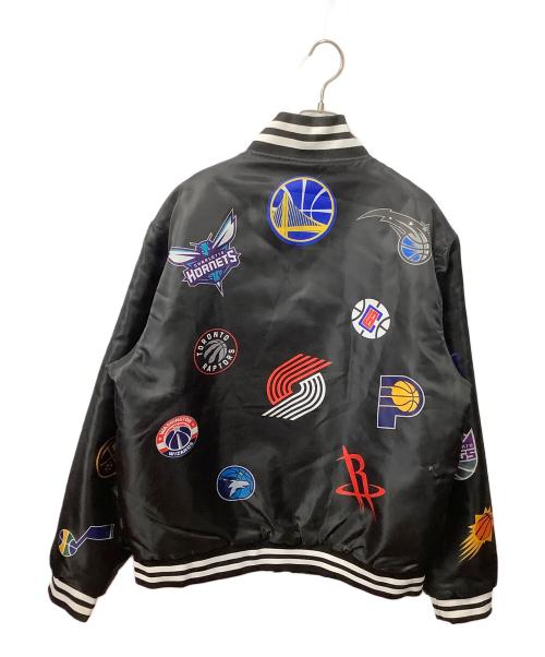NBA（エヌビーエー）NBA (エヌビーエー) スタジャン NBAロゴ ブラック サイズ:Lの古着・服飾アイテム