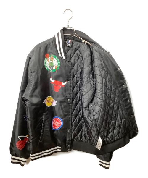 NBA（エヌビーエー）NBA (エヌビーエー) スタジャン NBAロゴ ブラック サイズ:Lの古着・服飾アイテム