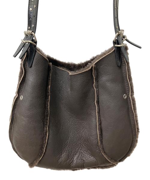 不明（不明）不明 (フメイ) レザートートバッグ ブラウン ダークブラウンの古着・服飾アイテム