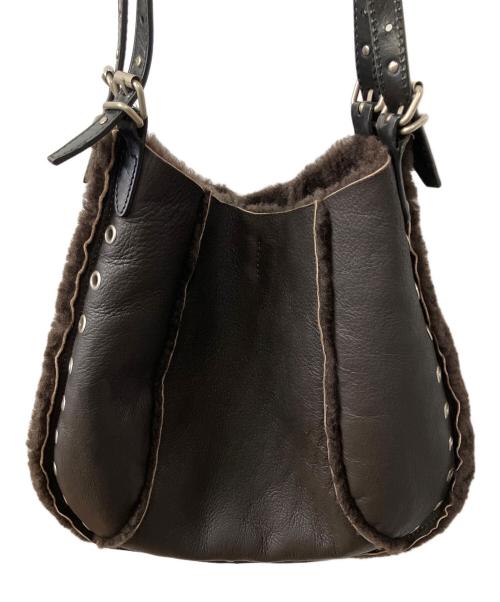不明（不明）不明 (フメイ) レザートートバッグ ブラウン ダークブラウンの古着・服飾アイテム