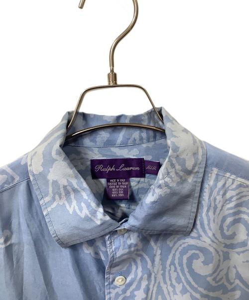 RALPH LAUREN（ラルフローレン）RALPH LAUREN (ラルフローレン) シルク半袖シャツ ブルー サイズ:Mの古着・服飾アイテム
