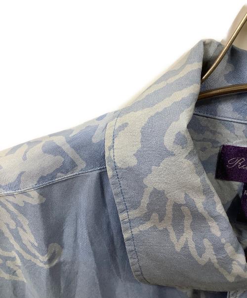 RALPH LAUREN（ラルフローレン）RALPH LAUREN (ラルフローレン) シルク半袖シャツ ブルー サイズ:Mの古着・服飾アイテム