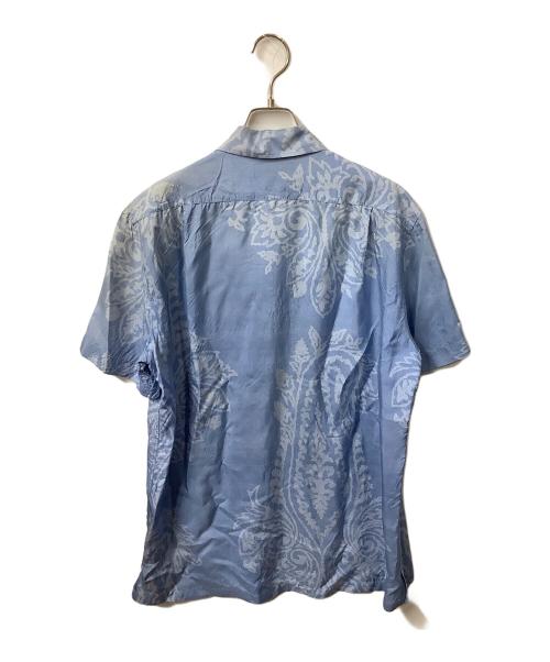 RALPH LAUREN（ラルフローレン）RALPH LAUREN (ラルフローレン) シルク半袖シャツ ブルー サイズ:Mの古着・服飾アイテム