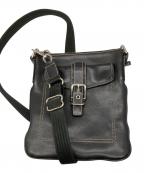 COACHコーチ）の古着「レザーショルダーバッグ」｜ブラック