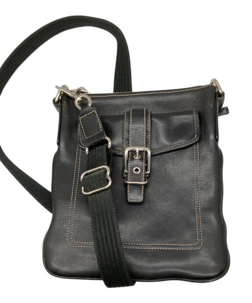 COACH（コーチ）COACH (コーチ) レザーショルダーバッグ ブラックの古着・服飾アイテム