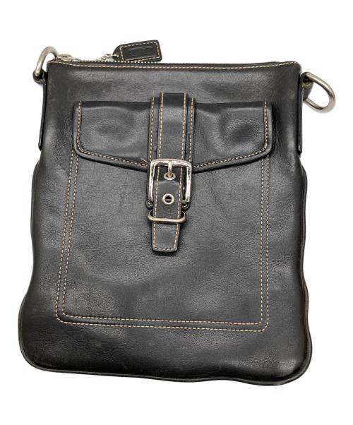 COACH（コーチ）COACH (コーチ) レザーショルダーバッグ ブラックの古着・服飾アイテム