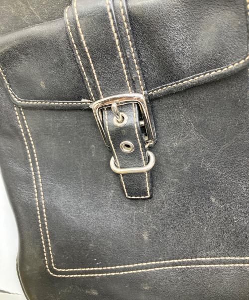 COACH（コーチ）COACH (コーチ) レザーショルダーバッグ ブラックの古着・服飾アイテム
