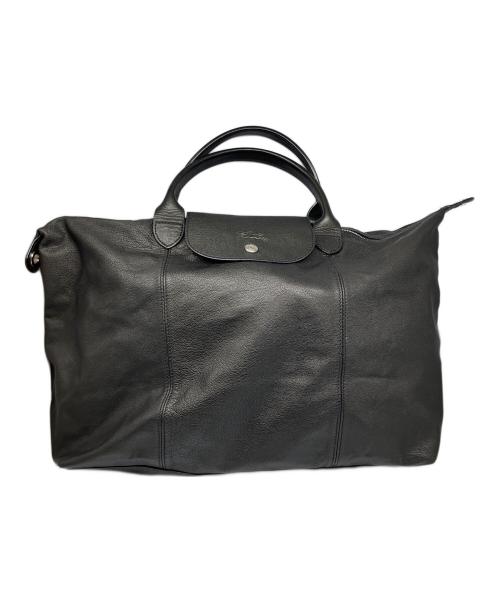LONGCHAMP（ロンシャン）LONGCHAMP (ロンシャン) レザートートバッグ ブラック ブラックの古着・服飾アイテム