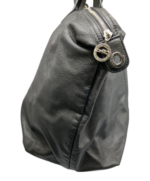 LONGCHAMP（ロンシャン）LONGCHAMP (ロンシャン) レザートートバッグ ブラック ブラックの古着・服飾アイテム