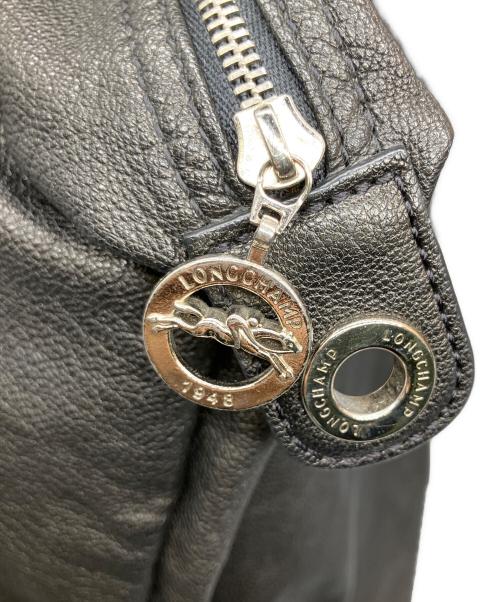 LONGCHAMP（ロンシャン）LONGCHAMP (ロンシャン) レザートートバッグ ブラック ブラックの古着・服飾アイテム