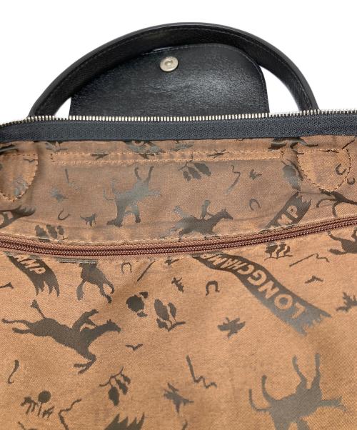 LONGCHAMP（ロンシャン）LONGCHAMP (ロンシャン) レザートートバッグ ブラック ブラックの古着・服飾アイテム