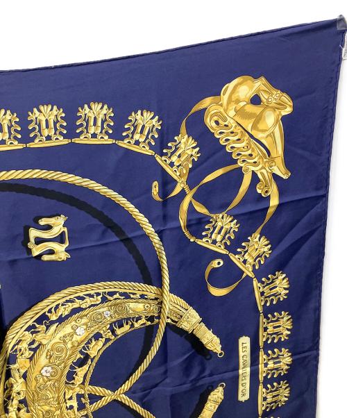 HERMES（エルメス）HERMES (エルメス) カレ90 LES CAVALIERS ネイビーの古着・服飾アイテム