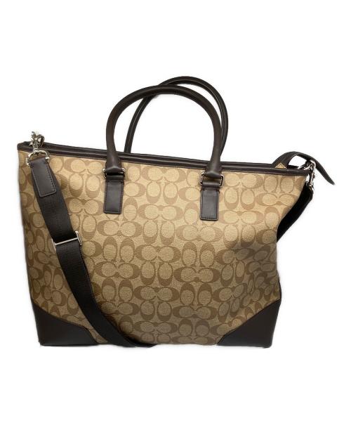 COACH（コーチ）COACH (コーチ) HERITAGE SIGNATURE UTILITY TOTE ベージュ×ブラウンの古着・服飾アイテム